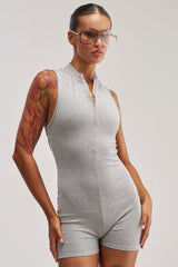 EFFORTLESS ICON ZIP UP KNIT ROMPER