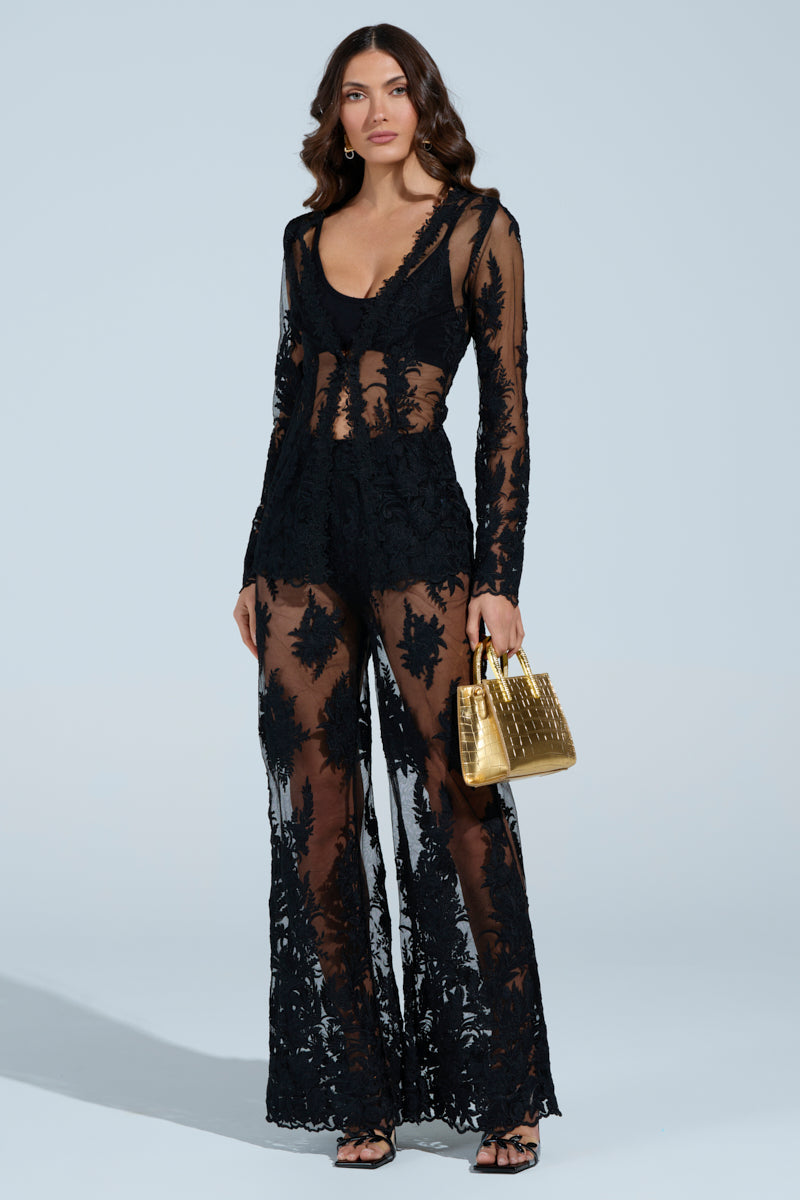 KAI LACE TROUSER IN BLACK