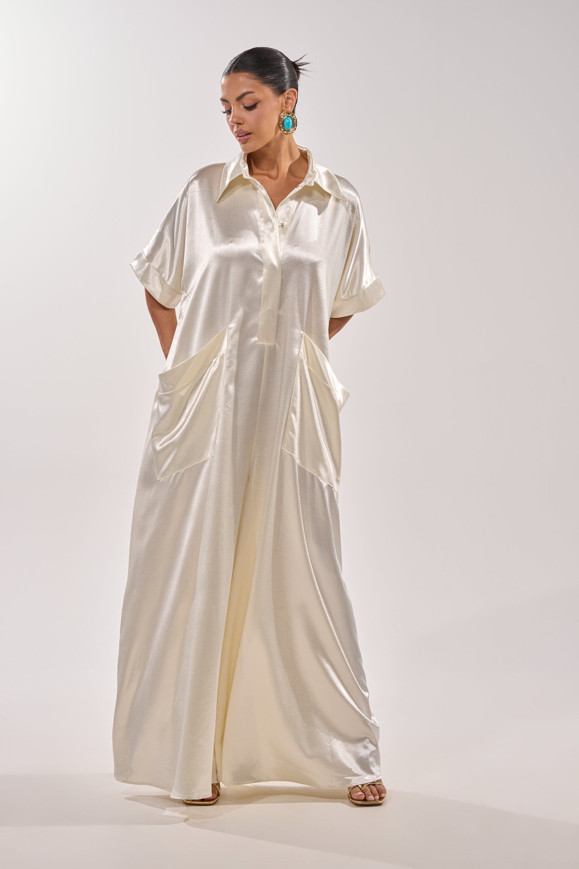 SHE'S RICH OVERSIZED JUMPSUIT IN LUXE CREAM