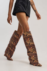 AZALEA WANG KENYA TIGER WEDGE BOOT