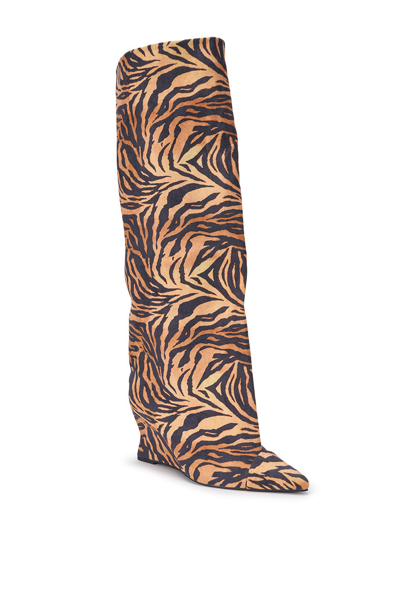 AZALEA WANG KENYA TIGER WEDGE BOOT