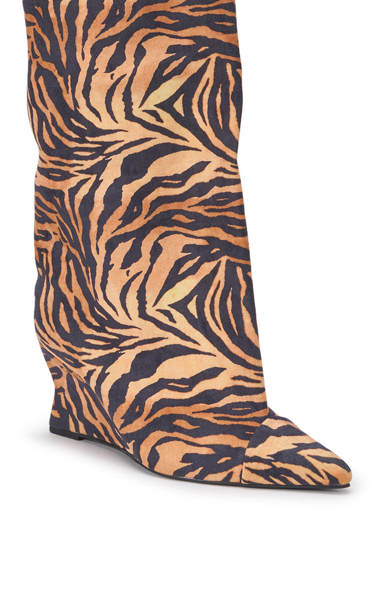 AZALEA WANG KENYA TIGER WEDGE BOOT