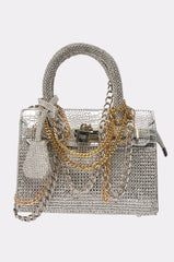 TOP NOTCH EMBELLISHED CHAIN PURSE
