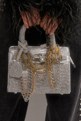TOP NOTCH EMBELLISHED CHAIN PURSE