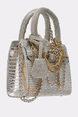 TOP NOTCH EMBELLISHED CHAIN PURSE