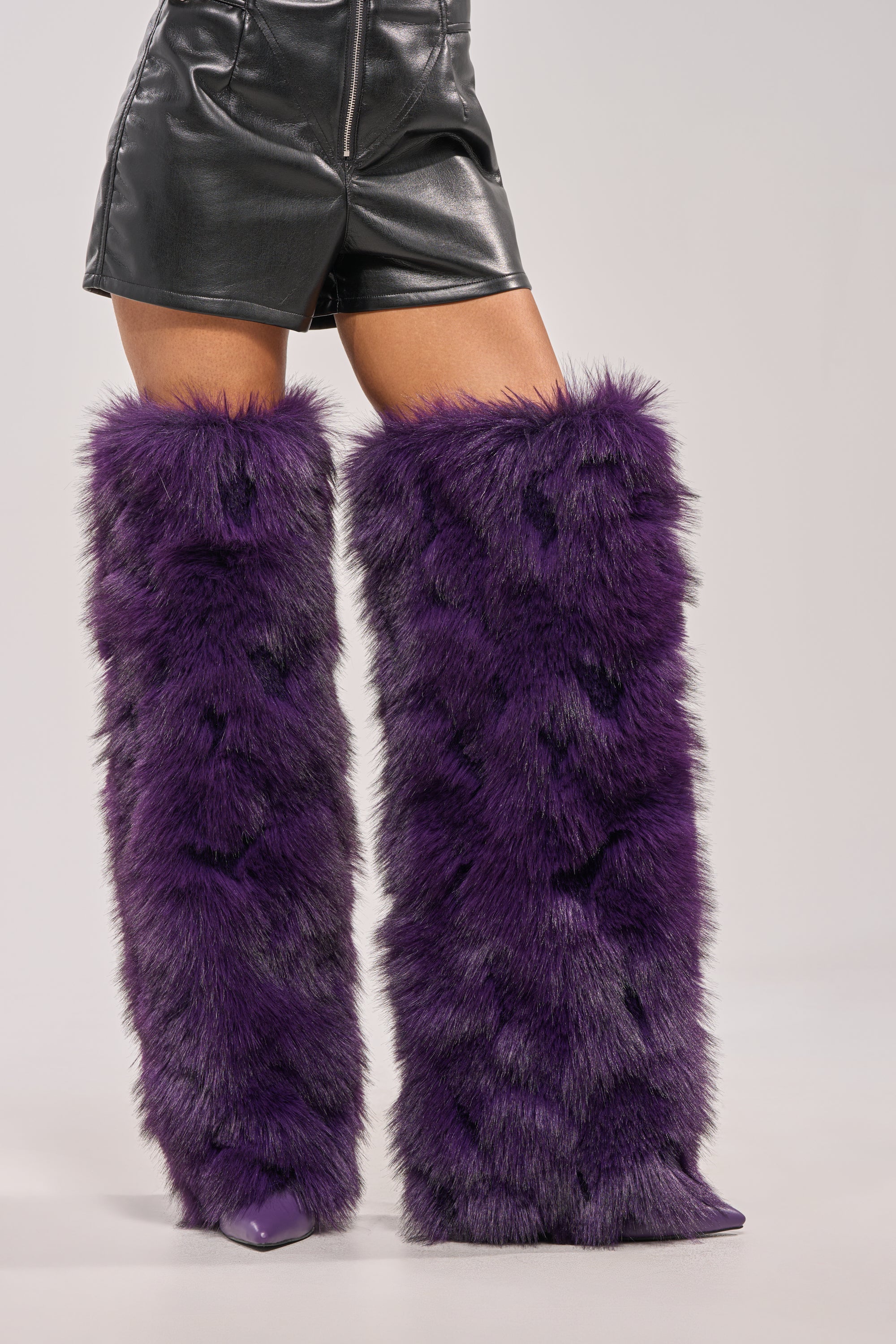 AZALEA WANG LANGLEYE PURPLE THIGH HIGH STILETTO BOOT