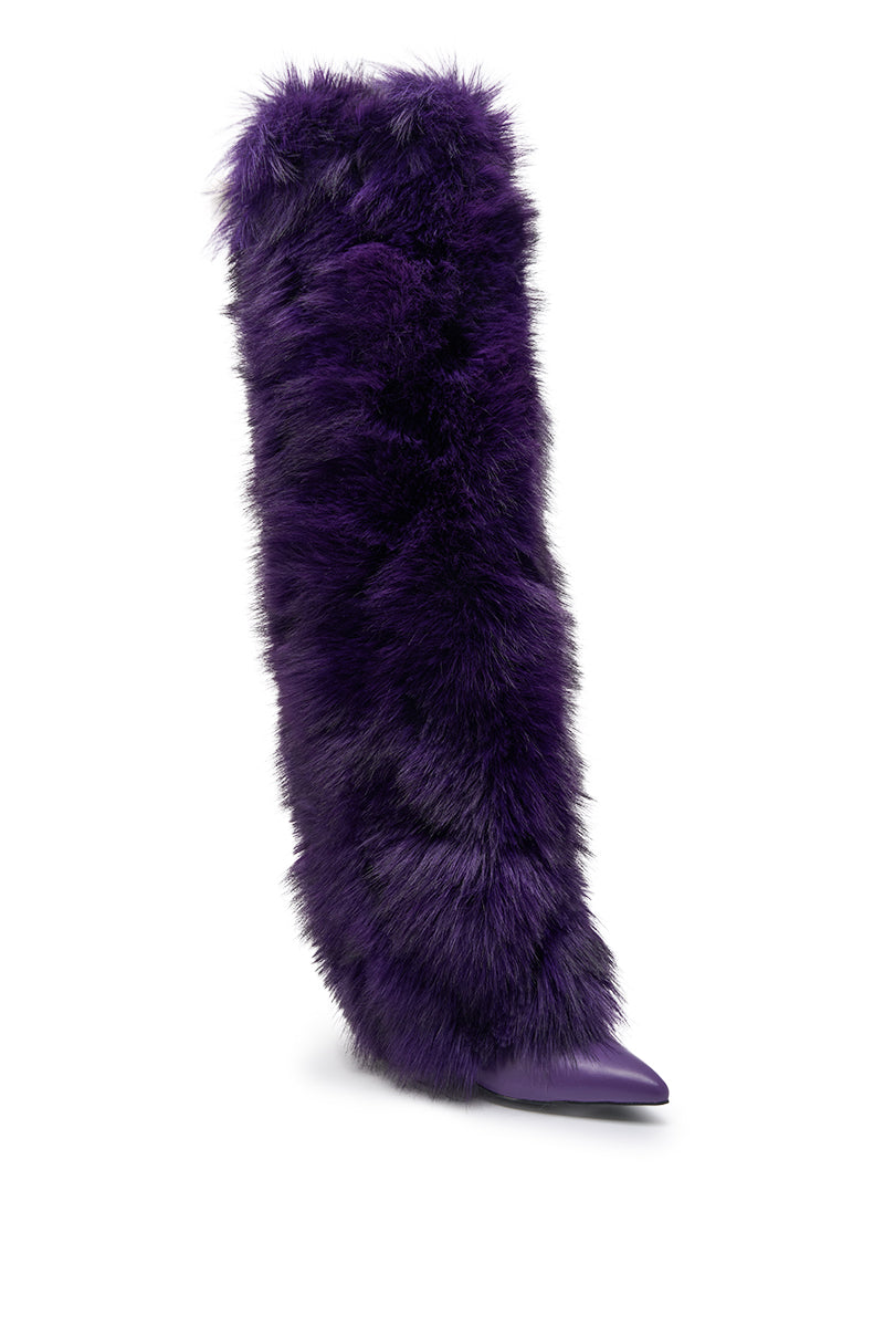 AZALEA WANG LANGLEYE PURPLE THIGH HIGH STILETTO BOOT