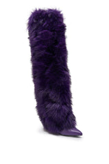 AZALEA WANG LANGLEYE PURPLE THIGH HIGH STILETTO BOOT