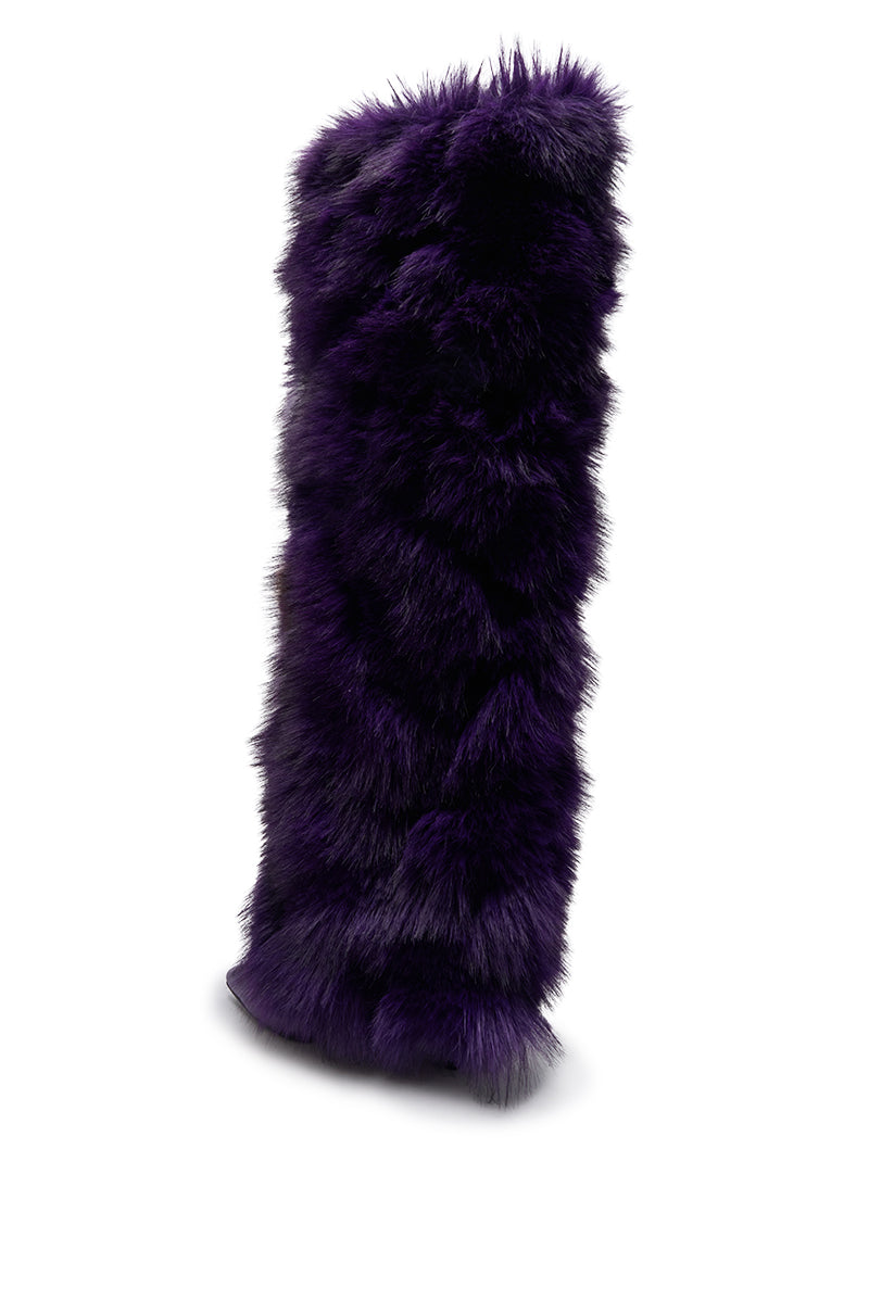AZALEA WANG LANGLEYE PURPLE THIGH HIGH STILETTO BOOT
