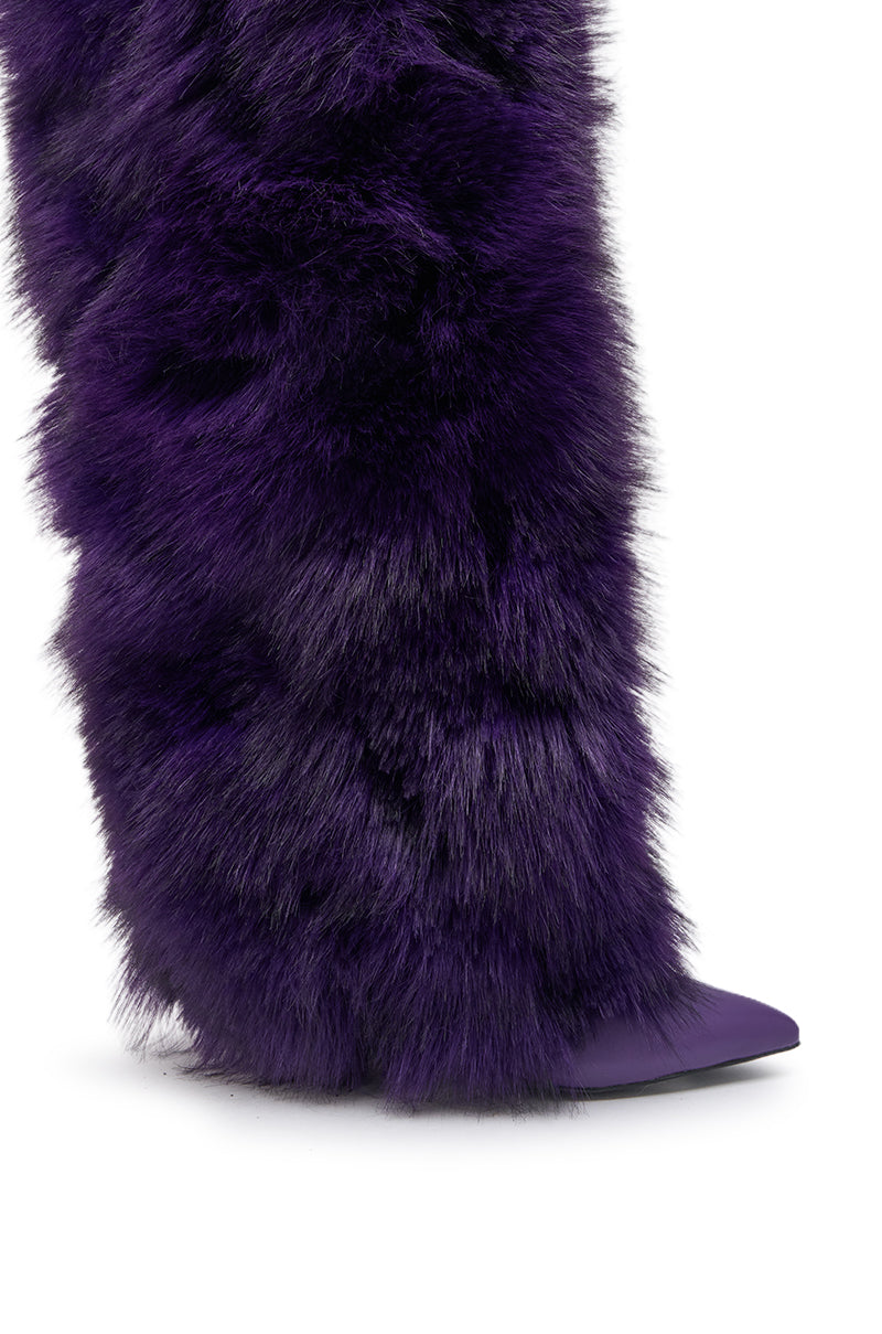 AZALEA WANG LANGLEYE PURPLE THIGH HIGH STILETTO BOOT