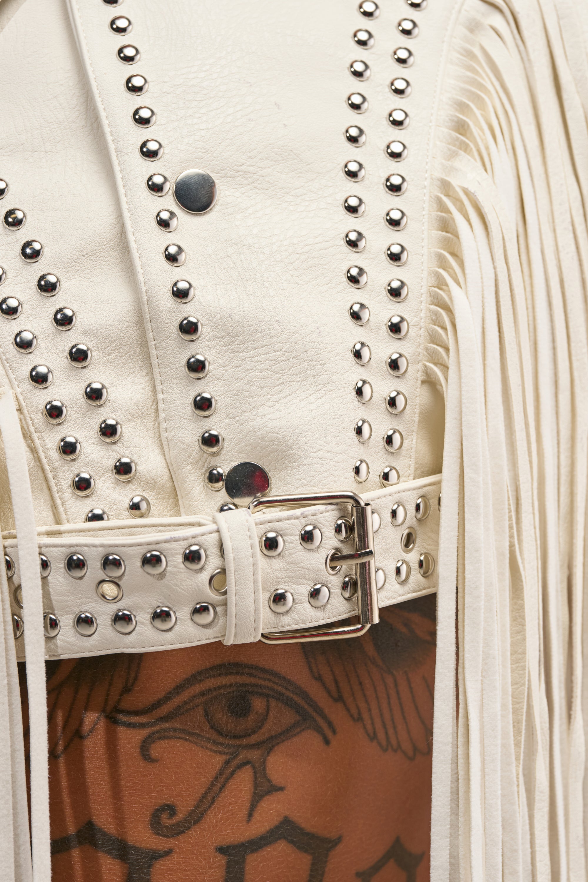RUMI CROPPED MOTO IN WHITE