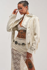 RUMI CROPPED MOTO IN WHITE