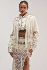 RUMI CROPPED MOTO IN WHITE