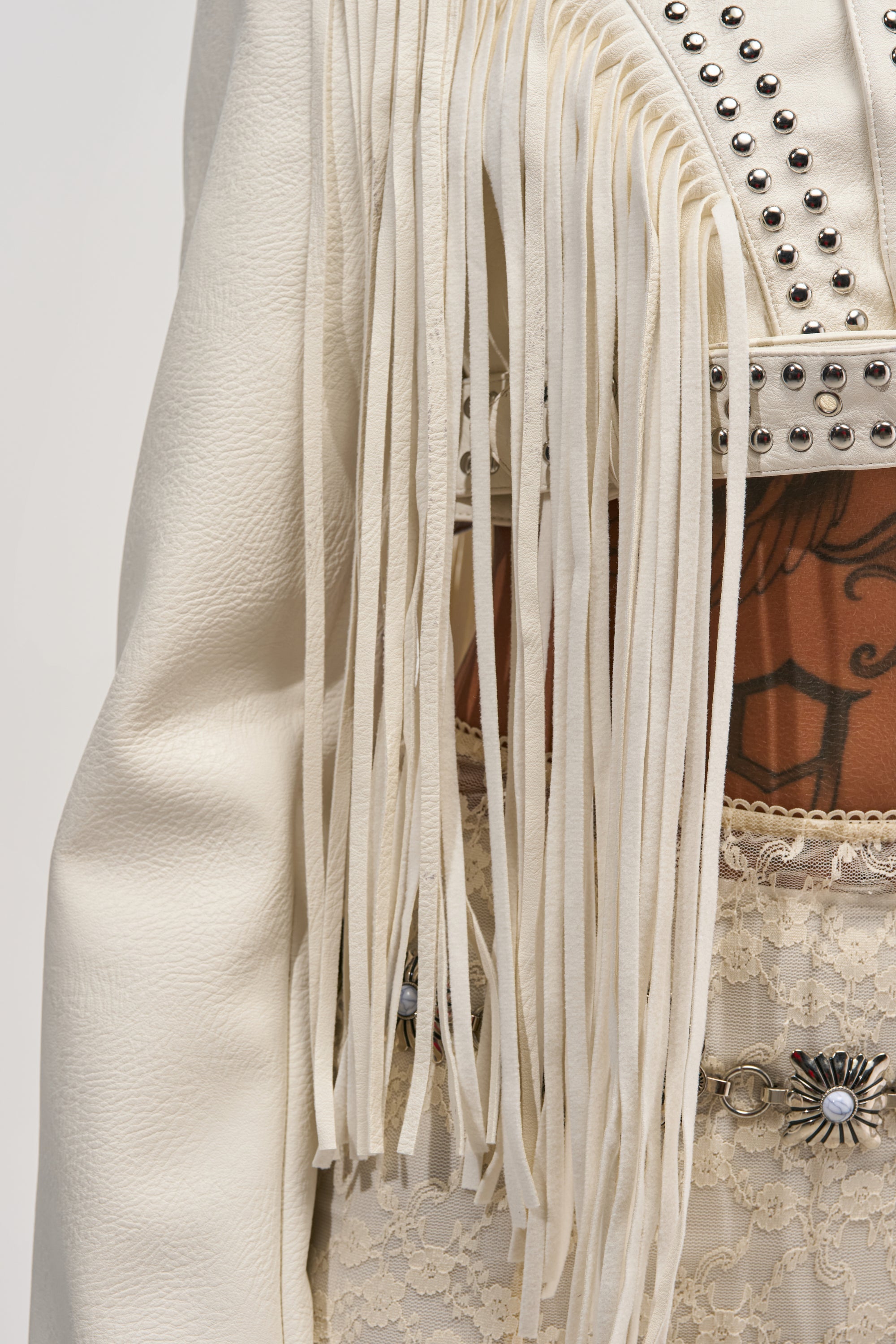 RUMI CROPPED MOTO IN WHITE