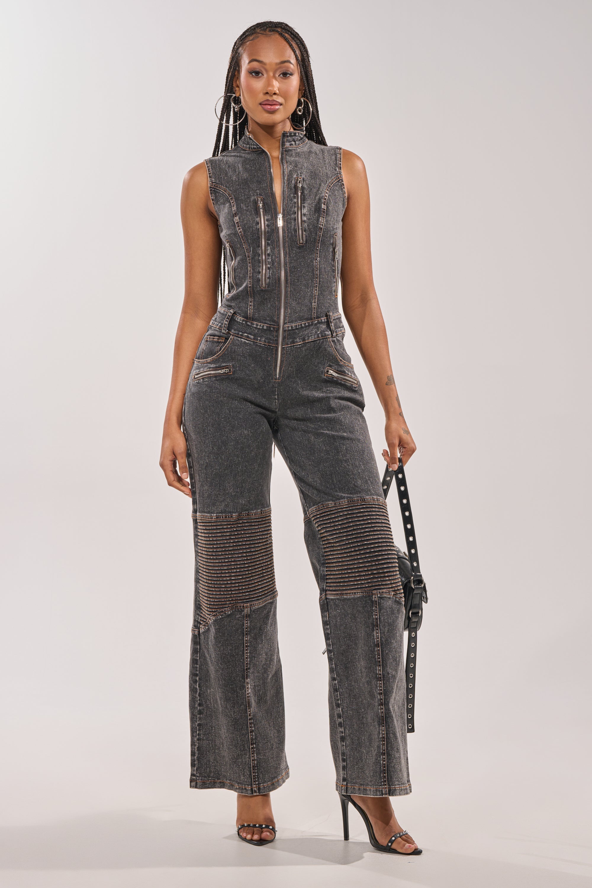 CAMILLA SLEEVELESS DENIM JUMPSUIT