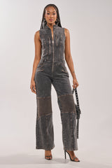 CAMILLA SLEEVELESS DENIM JUMPSUIT