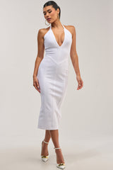 TIA BANDAGE MIDI DRESS IN WHITE
