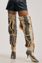 AZALEA WANG MOONREEL SNAKE THIGH HIGH BOOT