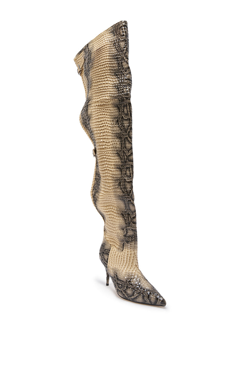 AZALEA WANG MOONREEL SNAKE THIGH HIGH BOOT