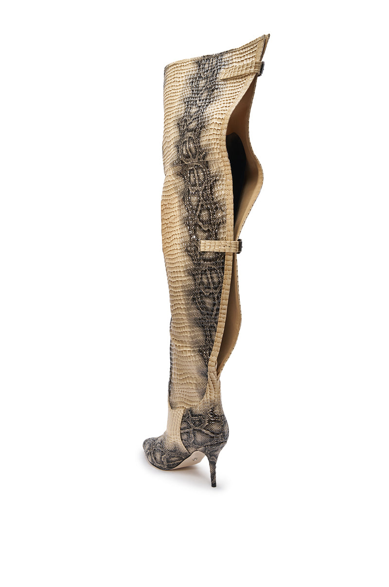 AZALEA WANG MOONREEL SNAKE THIGH HIGH BOOT