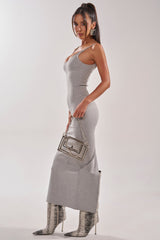 REYNA MAXI BODYCON DRESS IN GREY