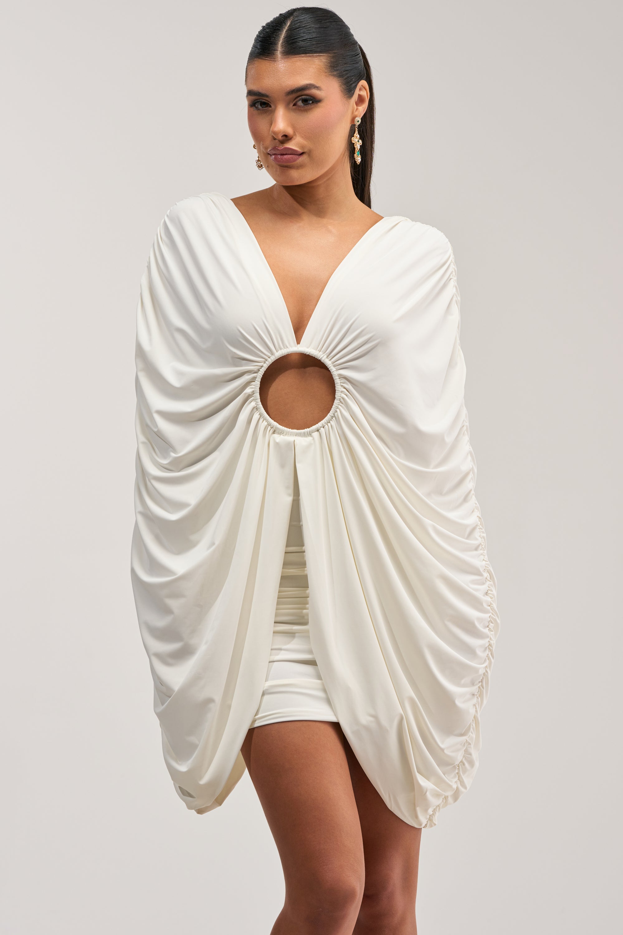 BAD DECISIONS MINI DRESS IN WHITE