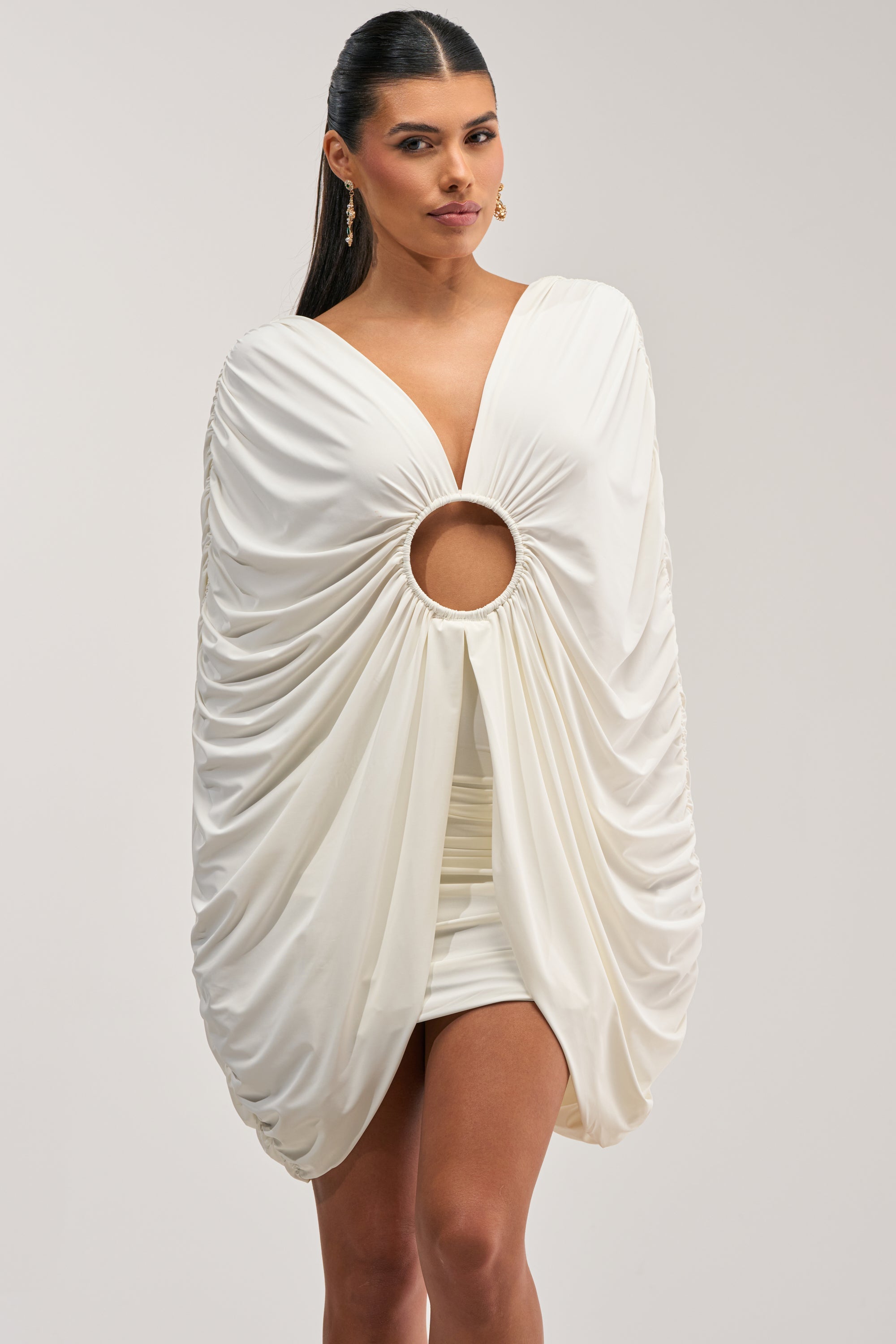 BAD DECISIONS MINI DRESS IN WHITE