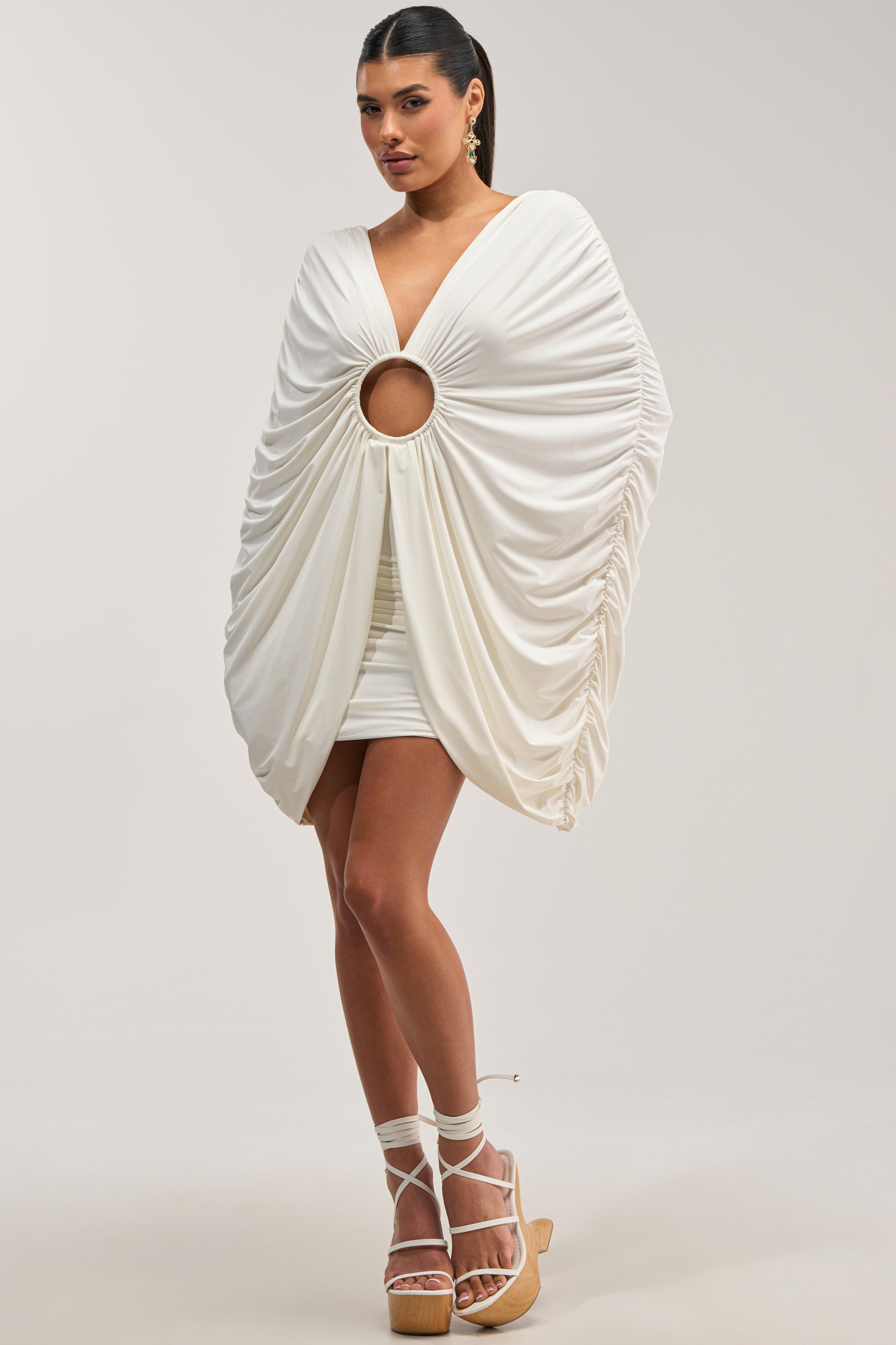 BAD DECISIONS MINI DRESS IN WHITE