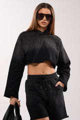 SPARKLE AND SHINE MINERAL WASHED CROPPED HOODIE