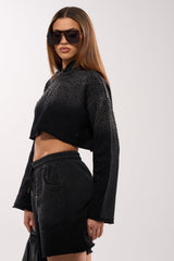 SPARKLE AND SHINE MINERAL WASHED CROPPED HOODIE