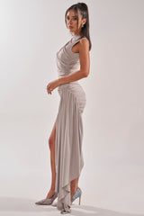 WRAP ME UP MINI DRESS IN GREY