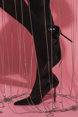 AZALEA WANG NIKOMEDES BLACK PATENT STILETTO PUMP
