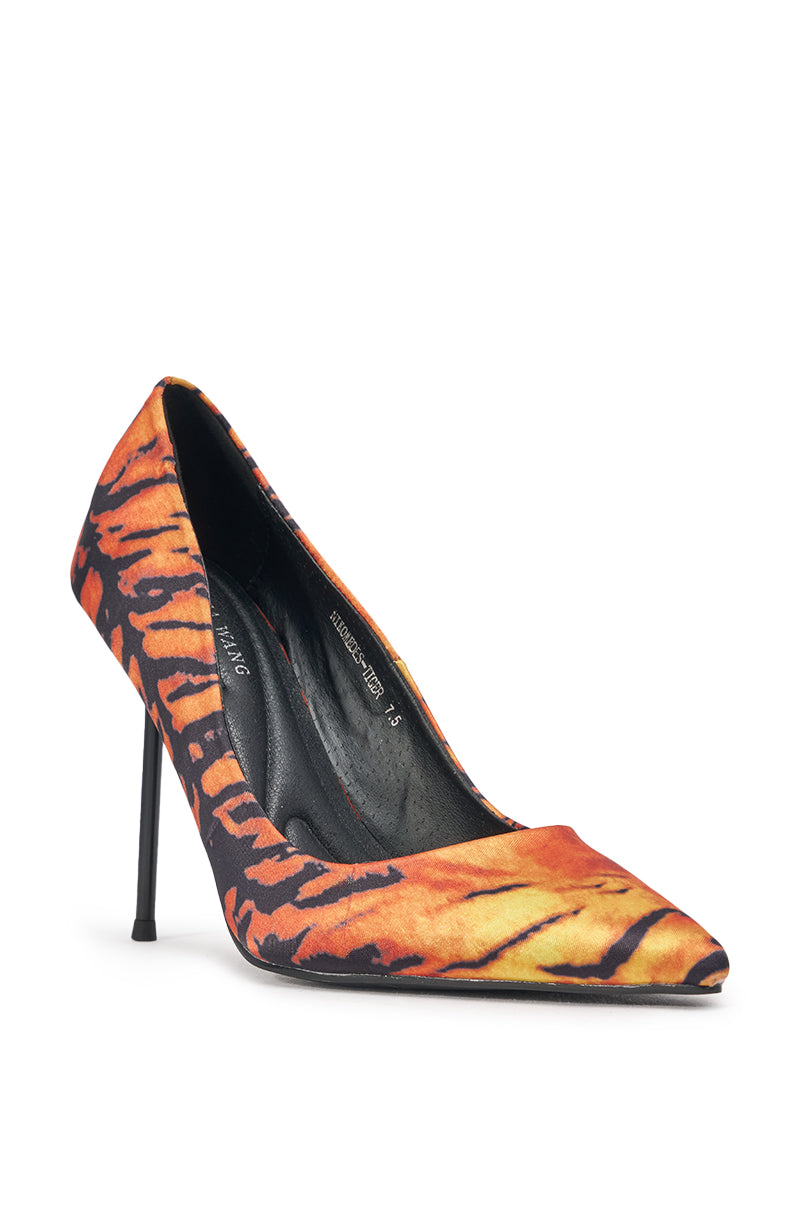 AZALEA WANG NIKOMEDES TIGER PRINT STILETTO PUMP