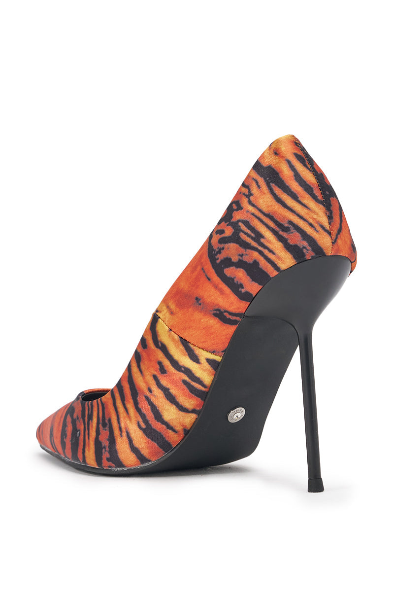 AZALEA WANG NIKOMEDES TIGER PRINT STILETTO PUMP