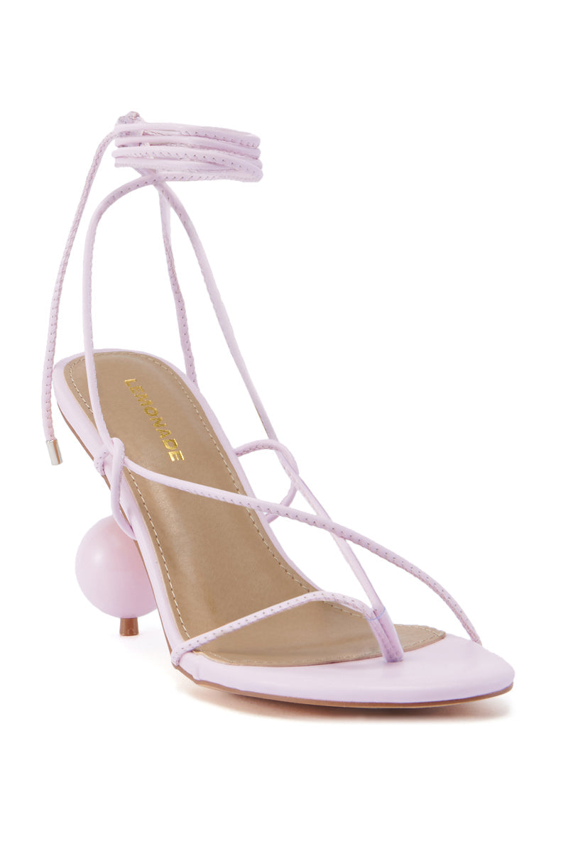 RONNIE PINK STILETTO STRAPPY SANDAL WITH BALL DETAIL