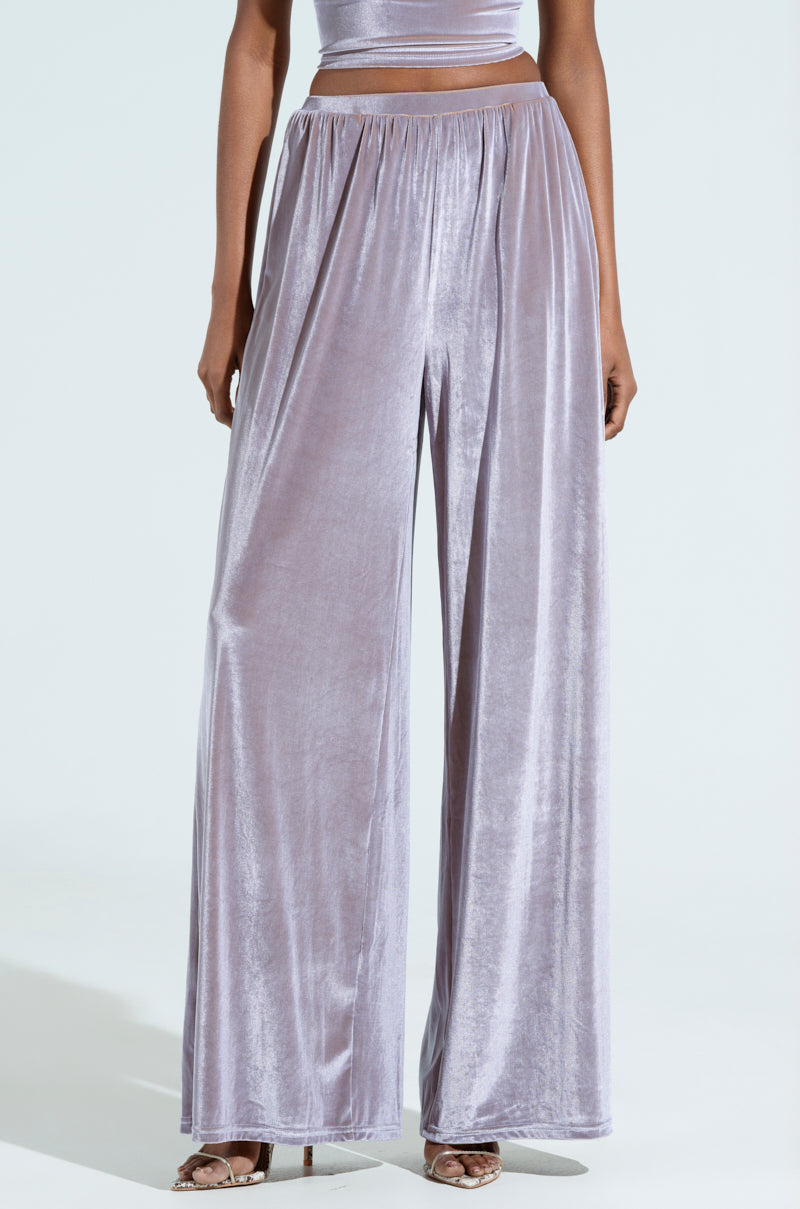 FEELS GOOD  WIDE LEG VELVET PANT