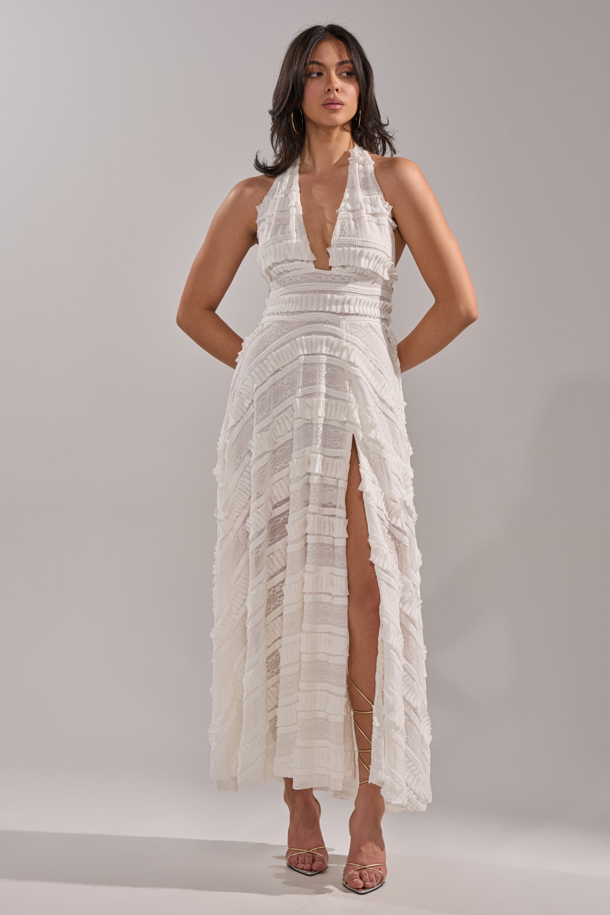 SITTING PRETTY WHITE WOVEN MAXI DRESS