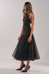 SWEPT UP MESH MAXI DRESS