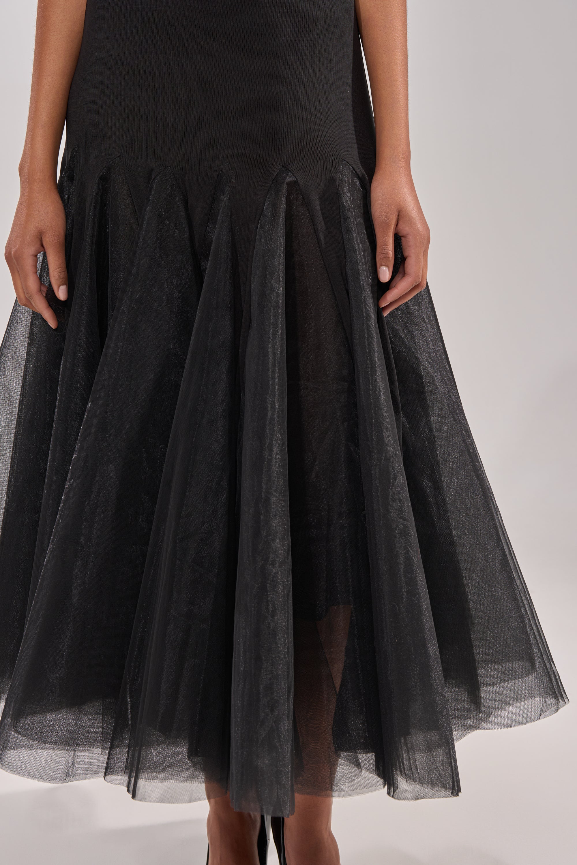 SWEPT UP MESH MAXI DRESS