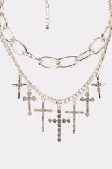 CROSS MY HEART SILVER NECKLACE