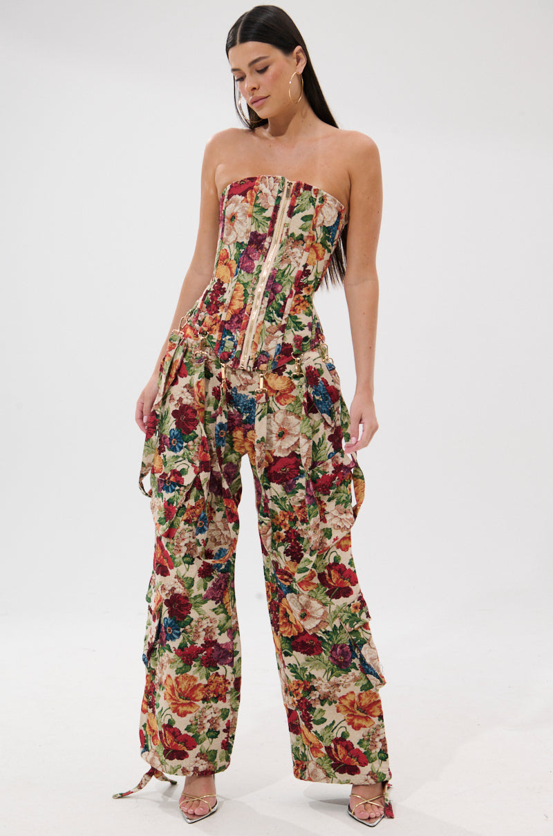FLORAL FOR DAYS BROCADE CORSET
