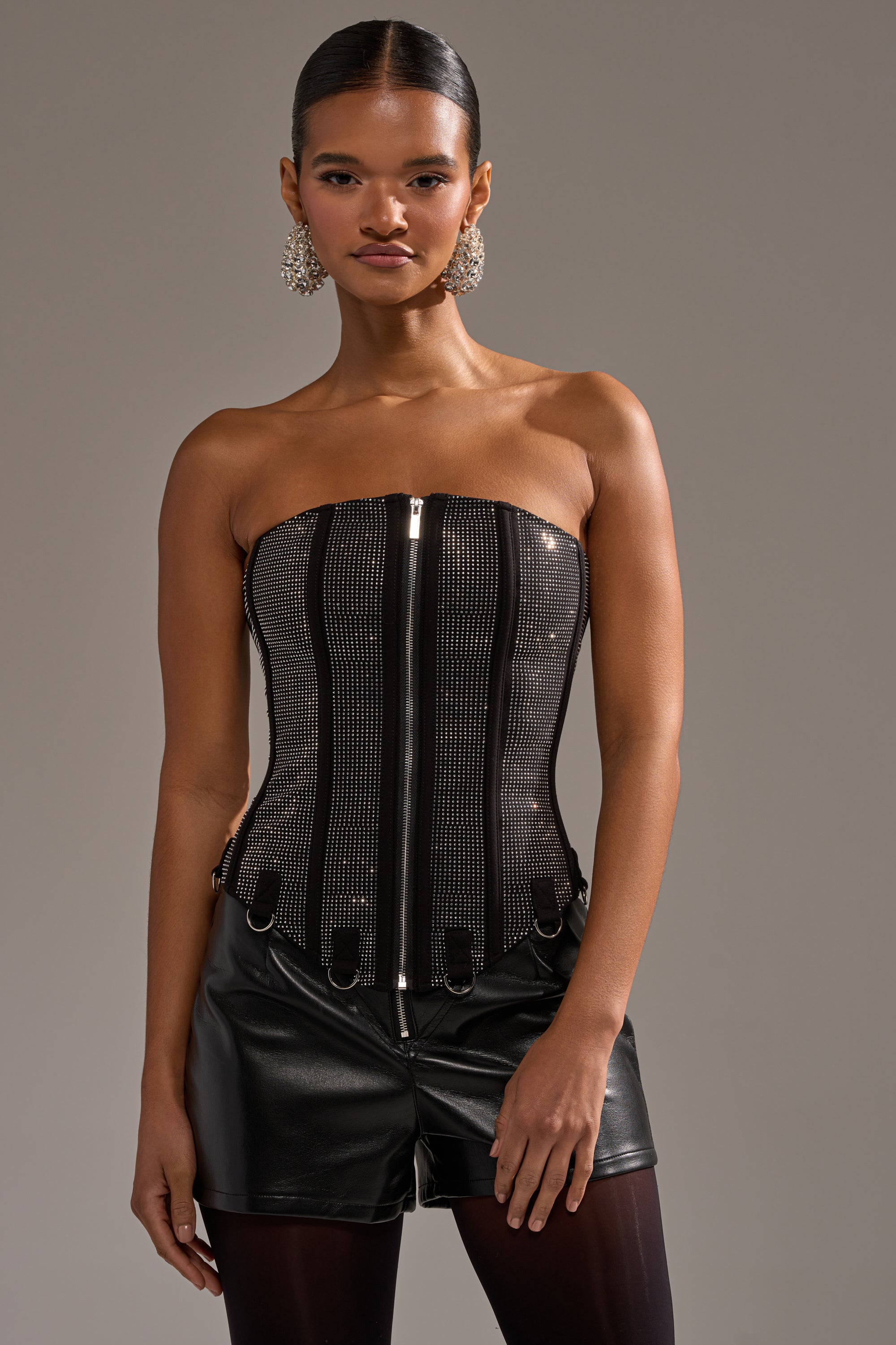MORE CHAMPAGNE PLEASE RHINESTONE CORSET