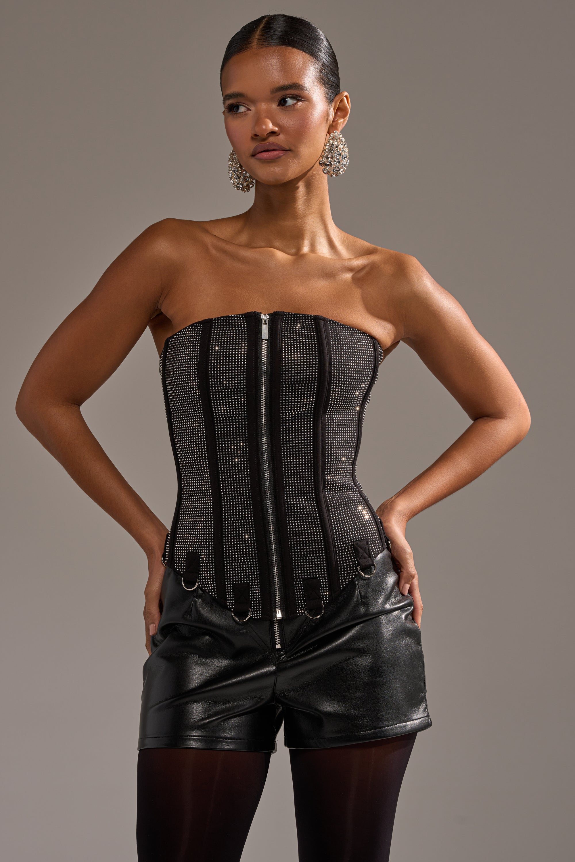 MORE CHAMPAGNE PLEASE RHINESTONE CORSET