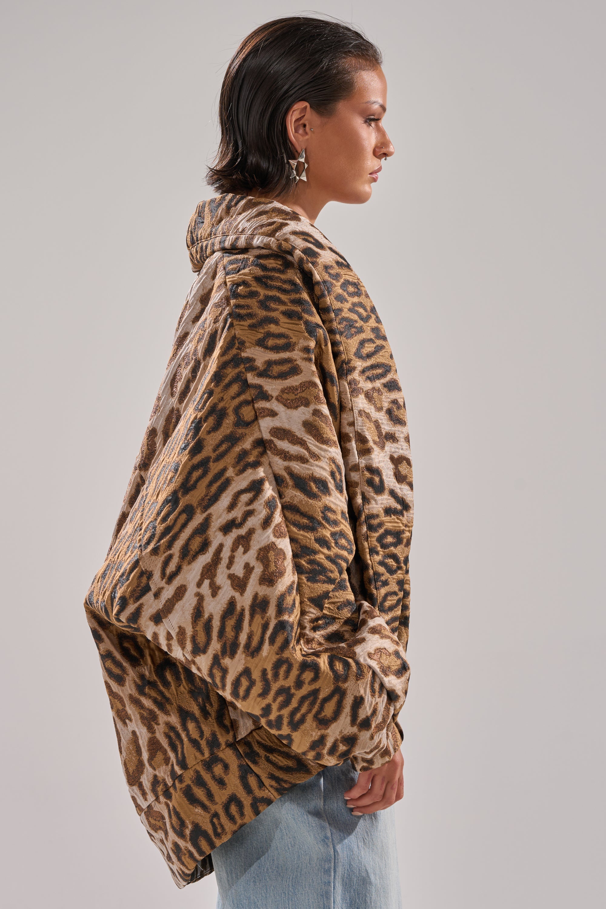 LOLA COCOON COAT IN JACQUARD