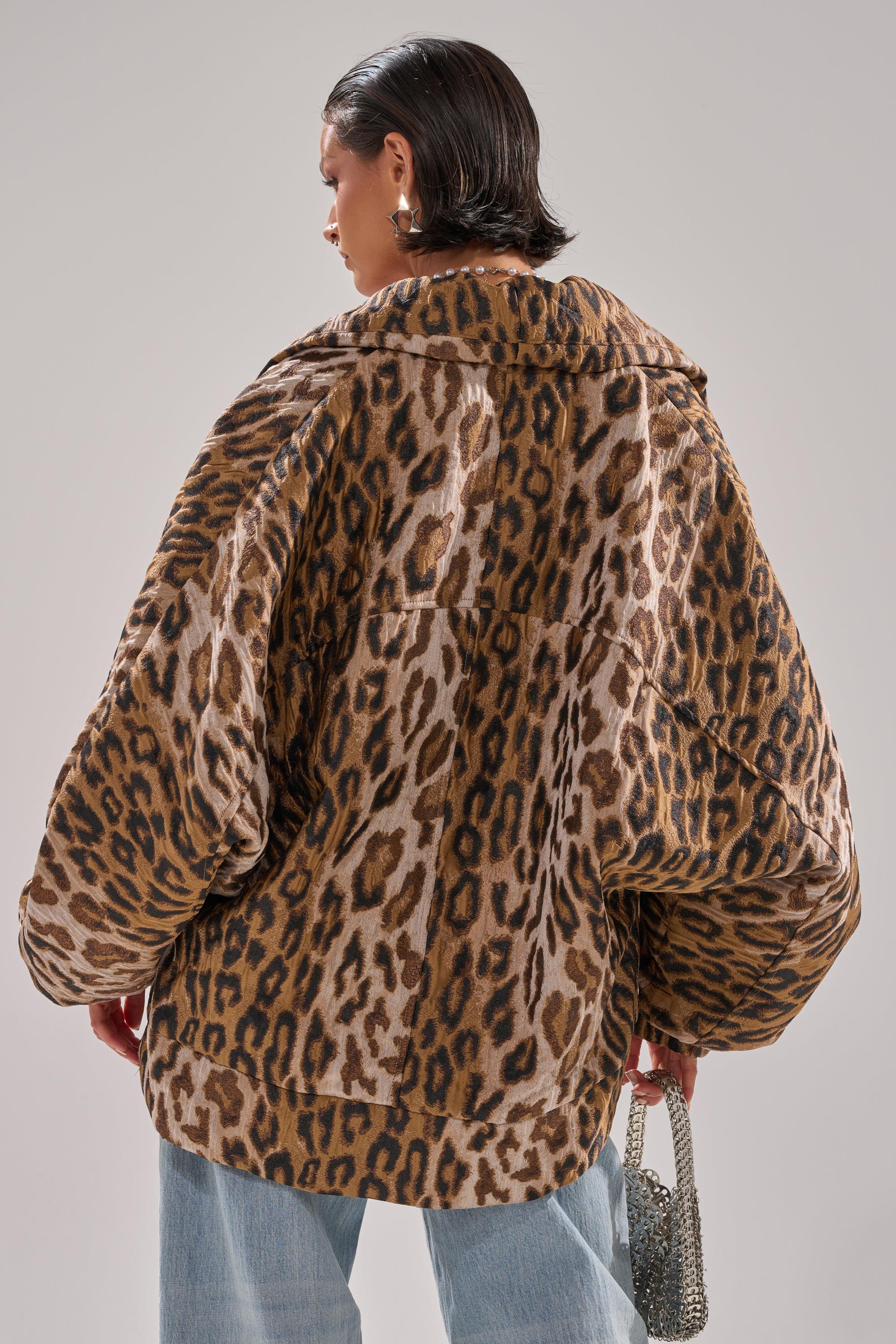 LOLA COCOON COAT IN JACQUARD