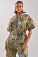 DEEP IN THE SEA BROCADE BLOUSE