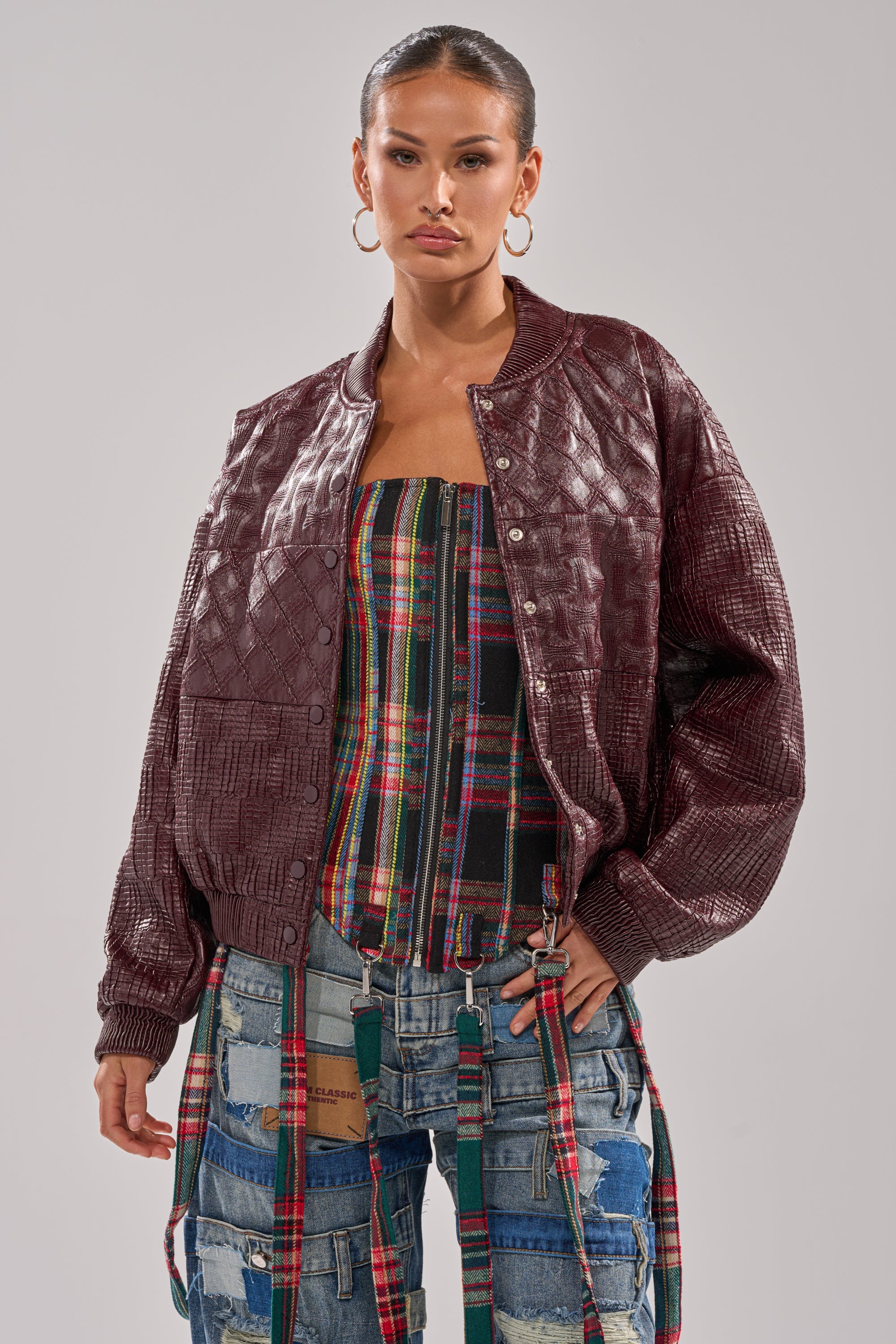 CHARLI PATCHWORK BOMBER