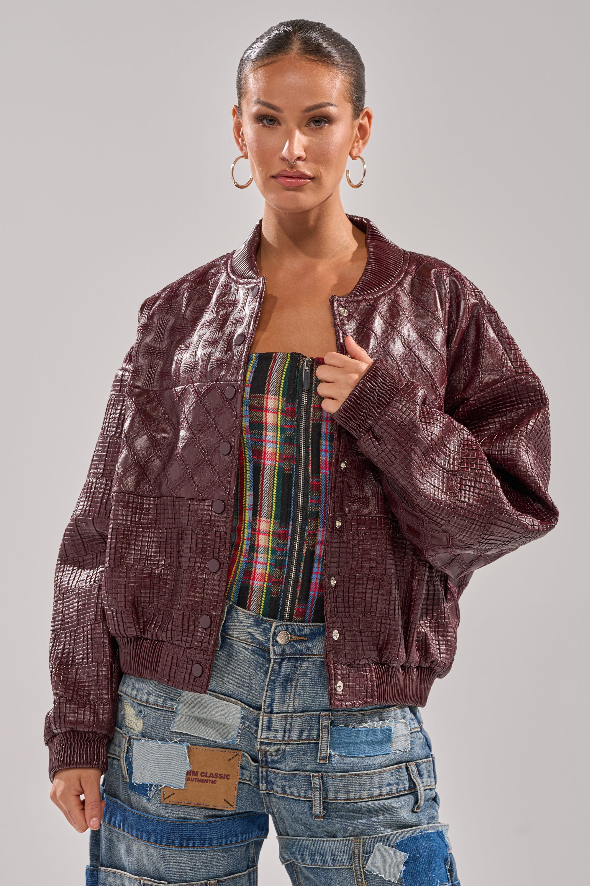 CHARLI PATCHWORK BOMBER