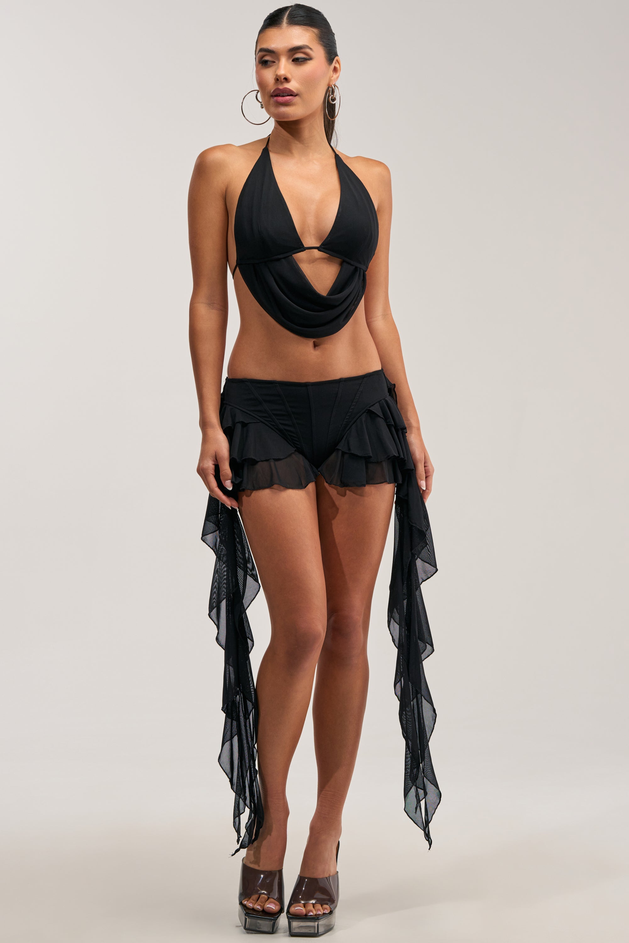FESTIVAL QUEEN MINI SKIRT IN BLACK