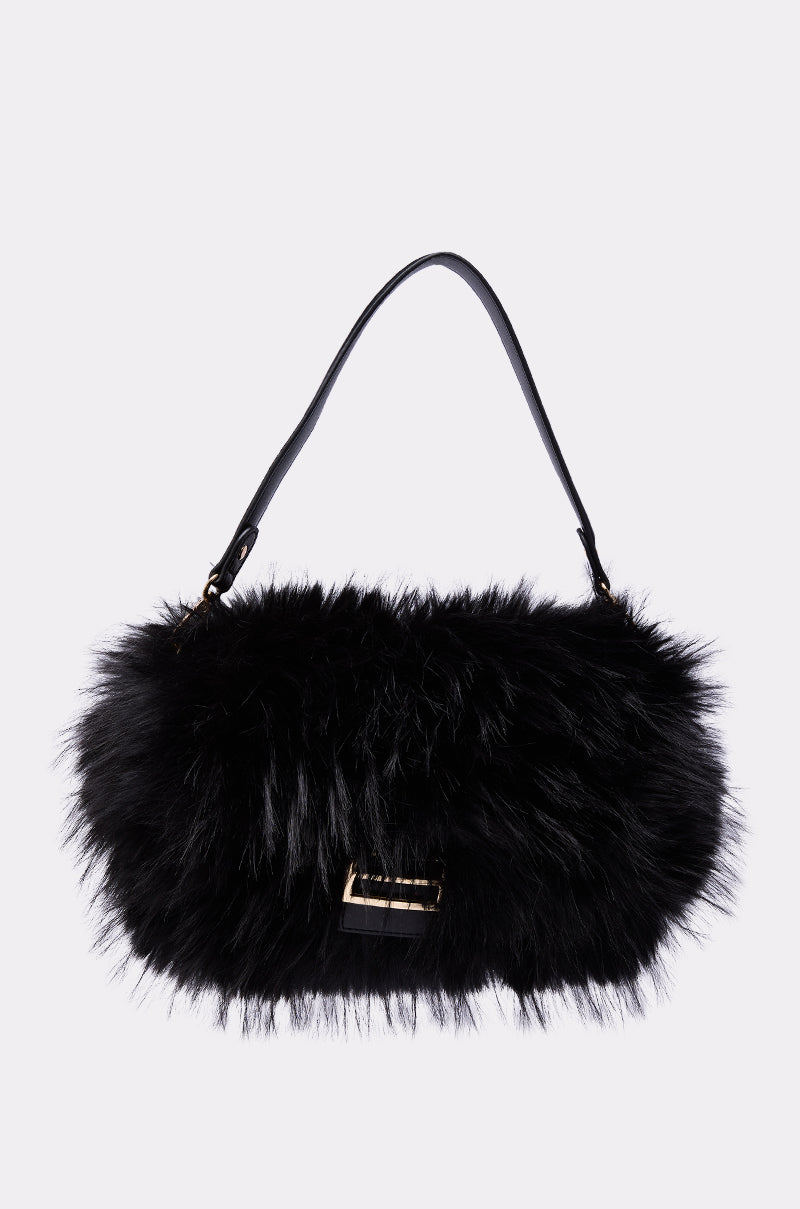 REALLY LIKE THAT FAUX FUR PURSE IN BLACK